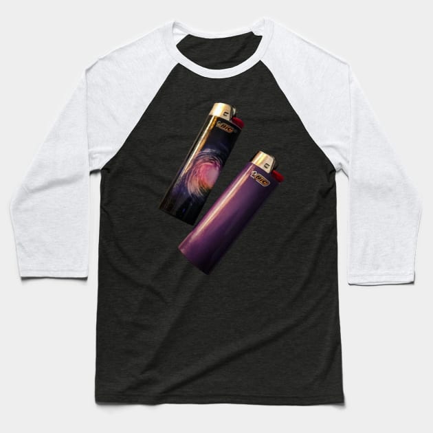 Purple Galactic Light Baseball T-Shirt by sarahkathart90